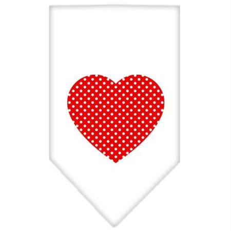UNCONDITIONAL LOVE Red Swiss Dot Heart Screen Print Bandana White Small UN797477